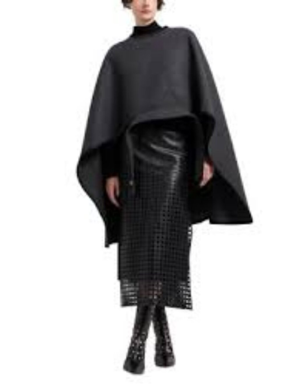 24 - NWOT ARMANI LEATHER GRID PATTER SKIRT- MADE IN ITALY